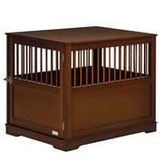Gabbia per Cani con Serratura e Piedi Alzati ¨C zephmum ¨C 80.5x59.5x67.5 cm, Marrone