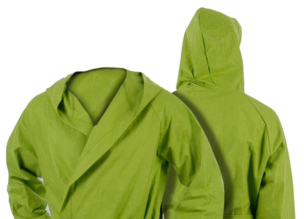 Accappatoio Con Cappuccio In Microfibra Taglia Adulto Unisex In Tinta Unita - XXL - Verde