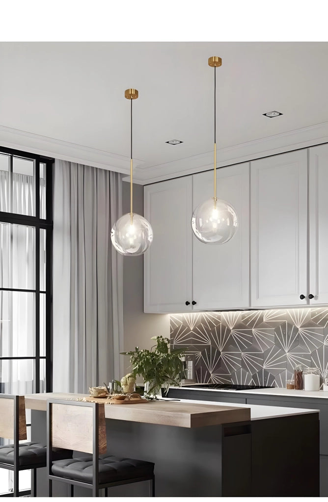 Lampada Da Soffitto A Sospensione Con Sfera Di Vetro 20cm APP1683-1CP