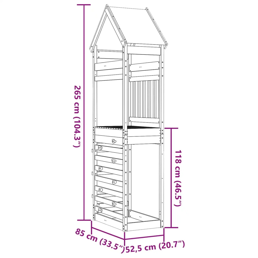 Torre da Gioco Marrone Legno Impregnato Solido 3417189