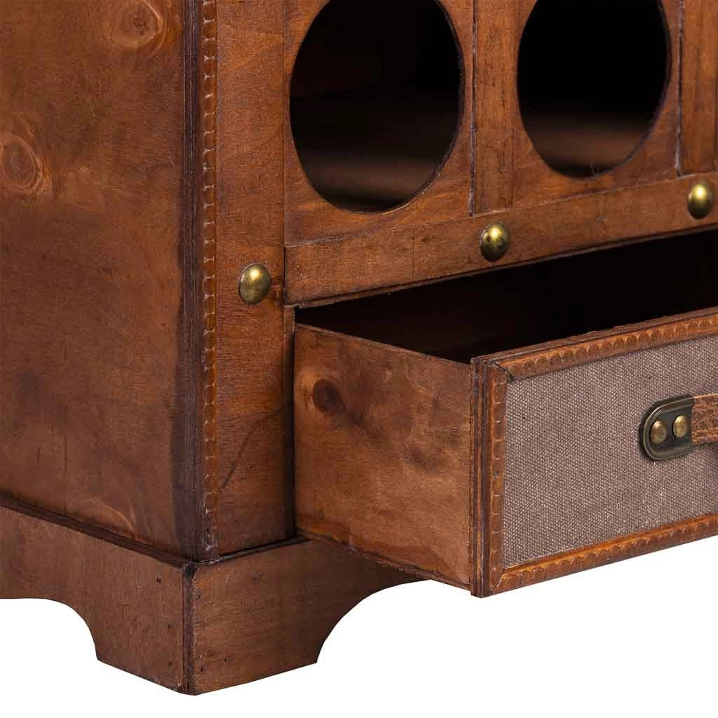 Baul porta bottiglie in legno 44x30x85h cm