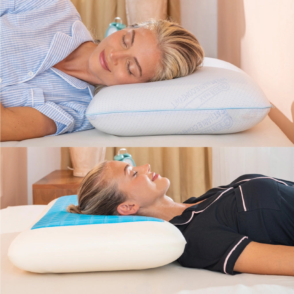 Cuscino Memory Foam con Gel Rinfrescante 60x40 cm –  Guanciale Letto Saponetta, Traspirante Anti-Sudore, Supporto Morbido per Sonno Fresco e Confortevole, Federa Sfoderabile