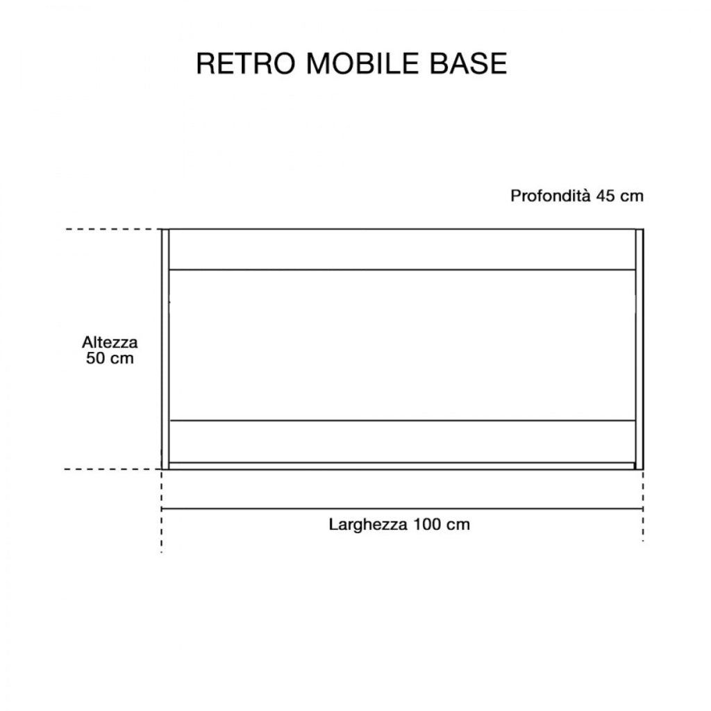 Mobile da Bagno Sospeso 100cm Mazzoni Maiorca Light 2+2 Noce Scuro Frassinato