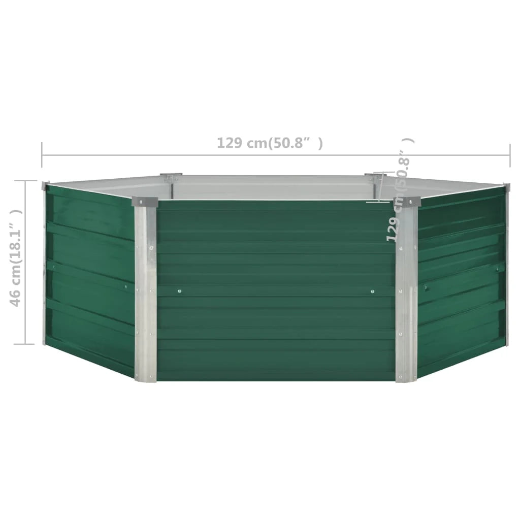 Fioriera rialzata per piante e fiori giardino 129 x 129 x 46 cm acciaio zincato verde 02_0000791