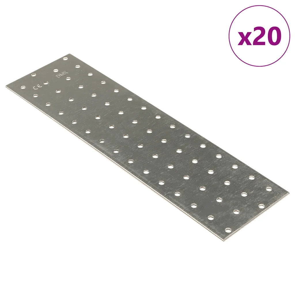 Piastre Forate 40 pz 2 mm 300x80 mm Acciaio Zincatocod mxl 107255