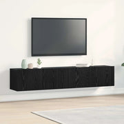 Mobile TV 2 pz Rovere Nero Legno ingegnerizzato 862784