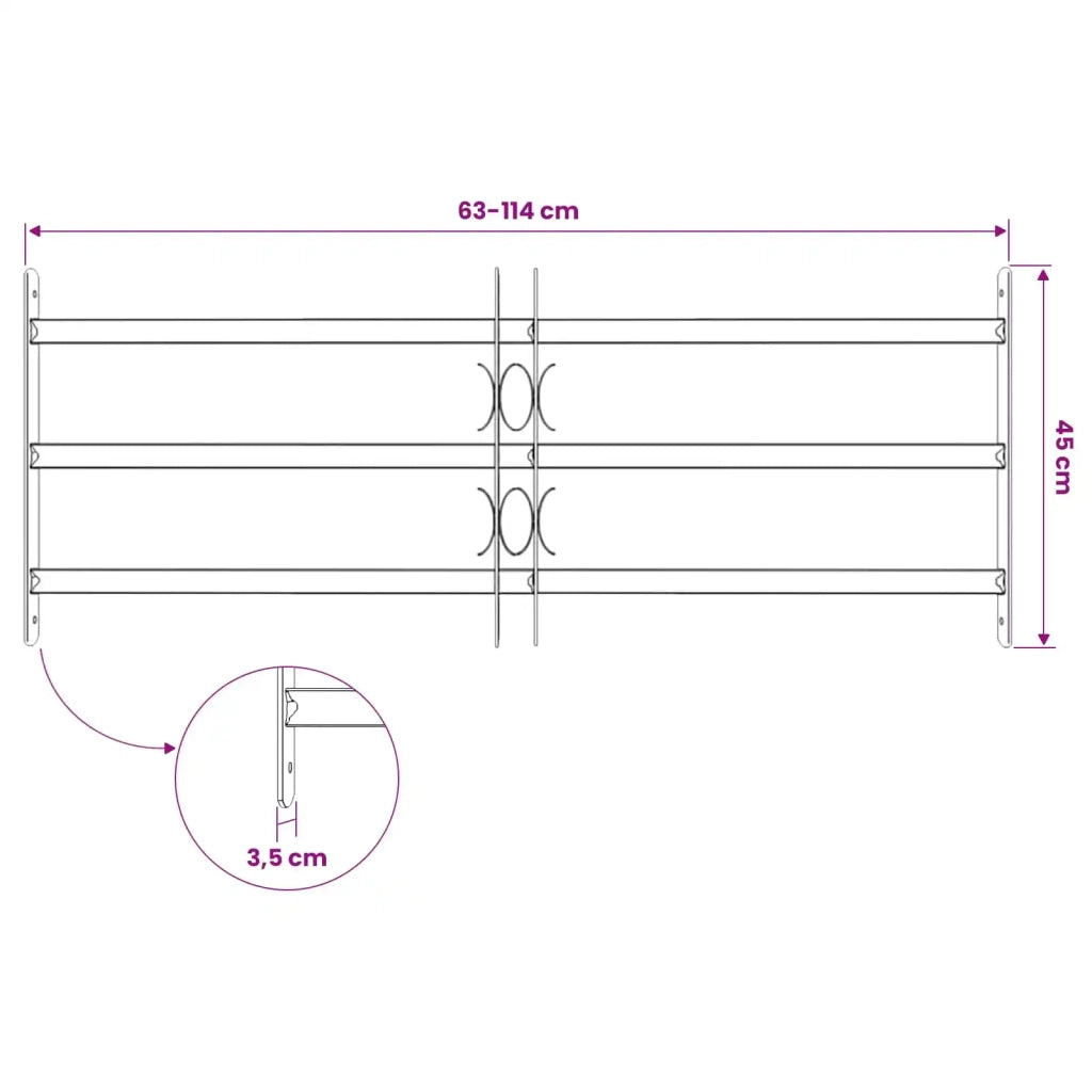 Griglia di Sicurezza per Finestra con 3 Traversine 3 pz CFW8155969