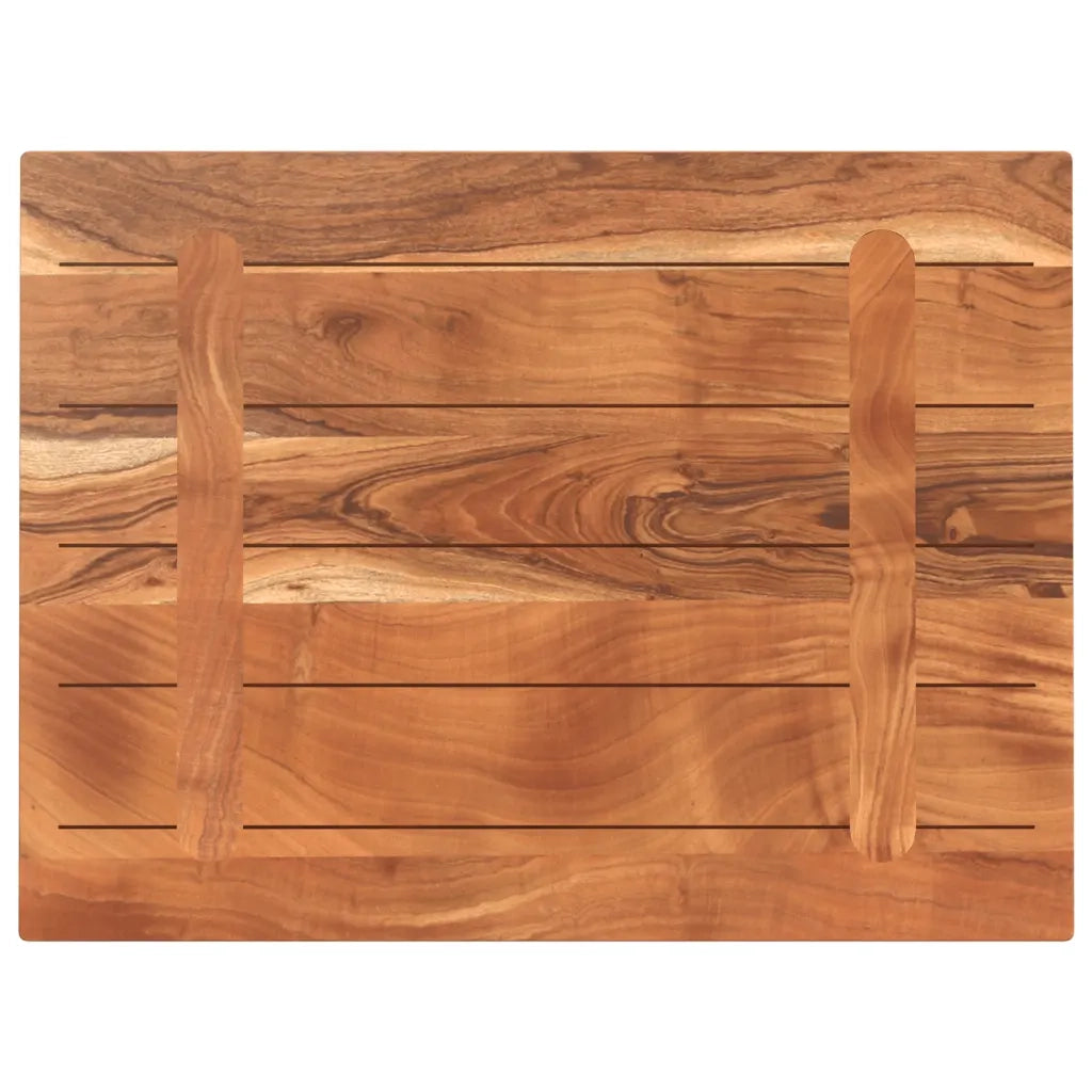 Piano Tavolo 80x50x2,5 cm Rettangolare Legno Massello Acacia