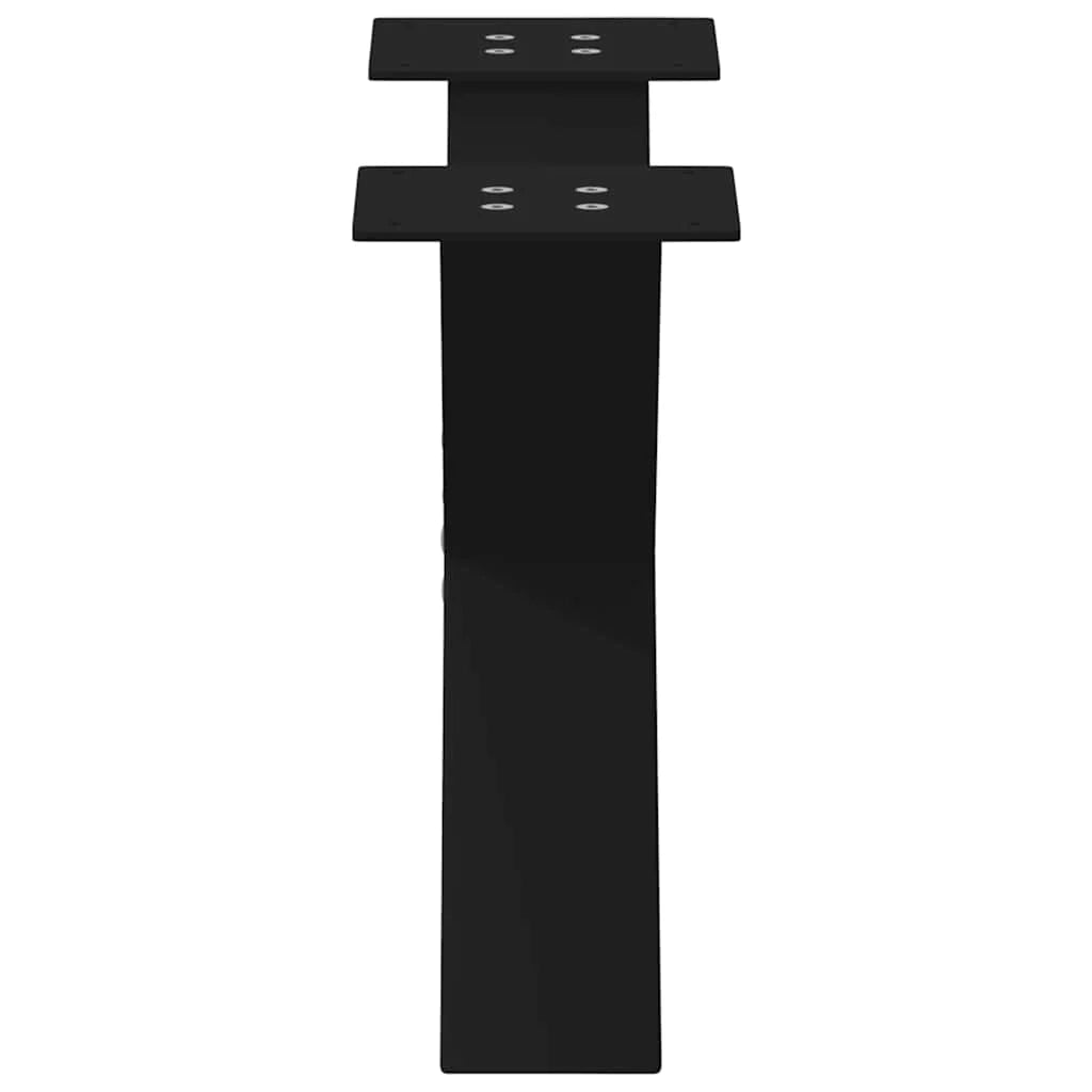 Set di 2 gambe per tavolino a forma di X 60 x 30 cm struttura robusta design moderno in acciaio nero 02_0057212