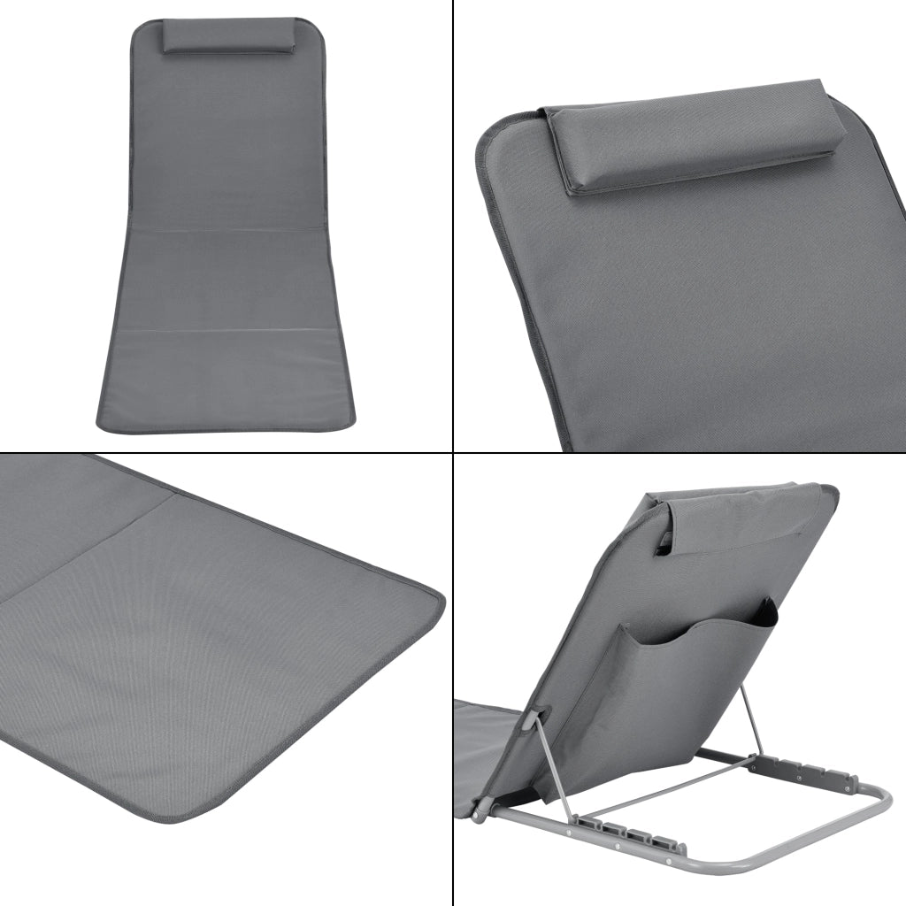 Set di 2 materassini da spiaggia reclinabili grigio scuro 03_0009658