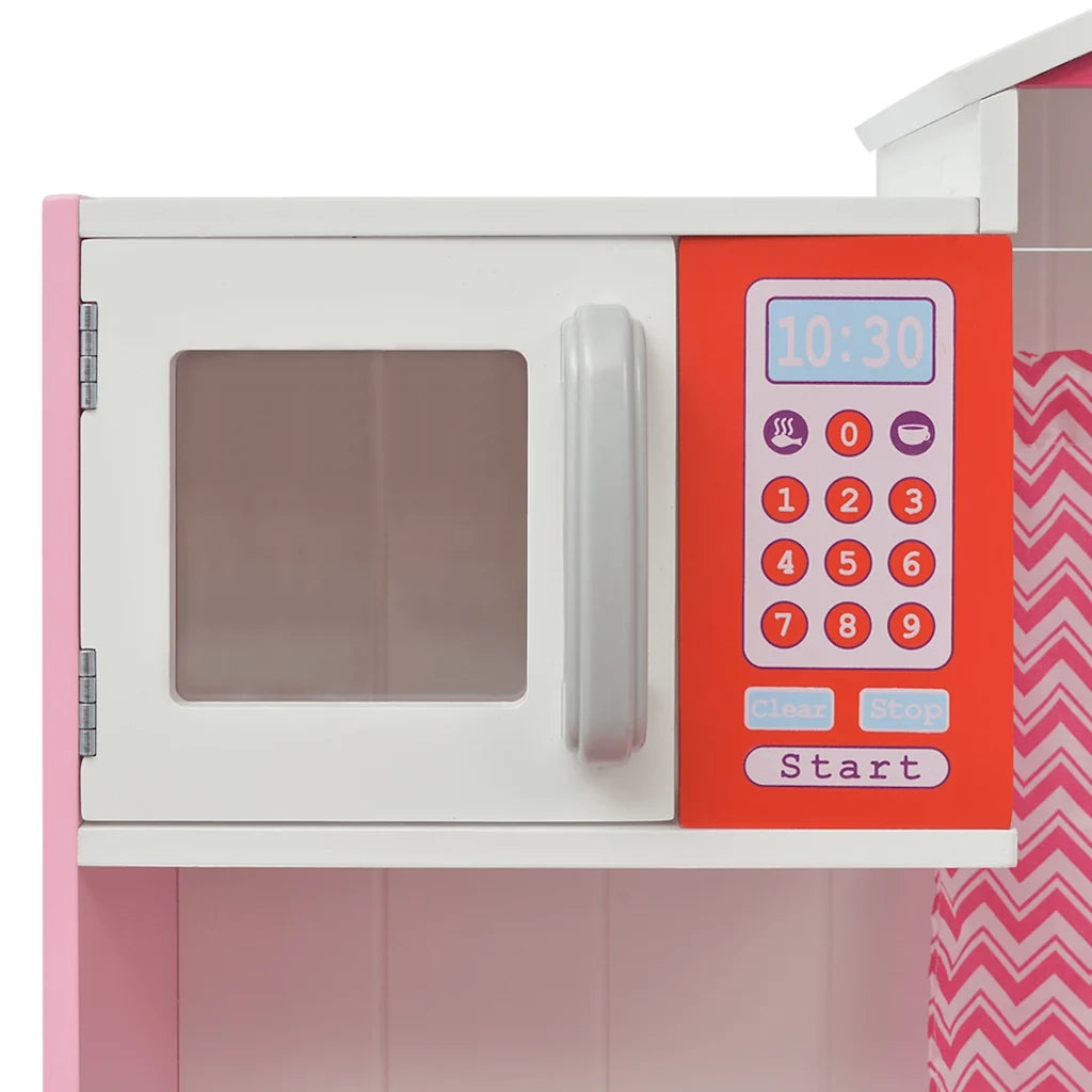 Cucina Giocattolo in Legno 82x30x100 cm Rosa e Bianca CFW9307807