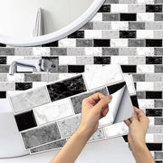 Tegelsticker da 12 pezzi - Tegole autoadesive - Decorazione per muri - Cucina/Bagno - Aspetto marmo - Facile da applicare - Tegolo da parete