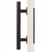 Maniglia per porta scorrevole in stile Loft Retro, con finitura Premium nero opaco.
