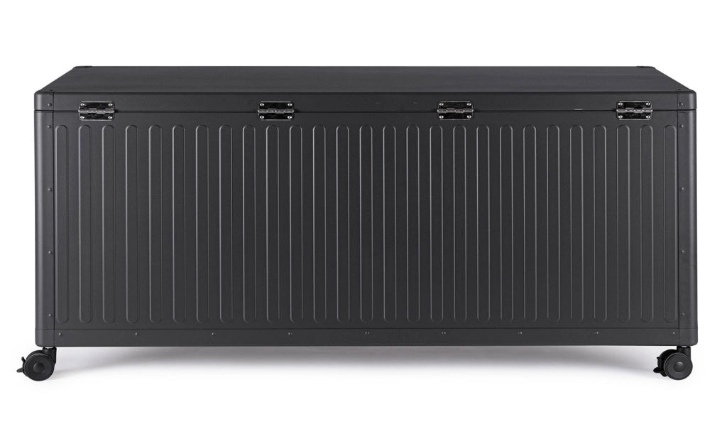 Baule Contenitore da Esterno 182x89,4x70h cm Apertura Facile e Ruote in Alluminio Ocean L Antracite