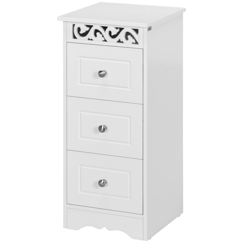 Cassettiera Bianca con 3 Cassetti ¨C zephmum ¨C 29.8x29.8x68.5 cm