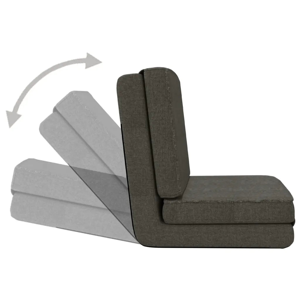 Sedia da Pavimento Pieghevole Grigio Scuro in Tessuto 336550