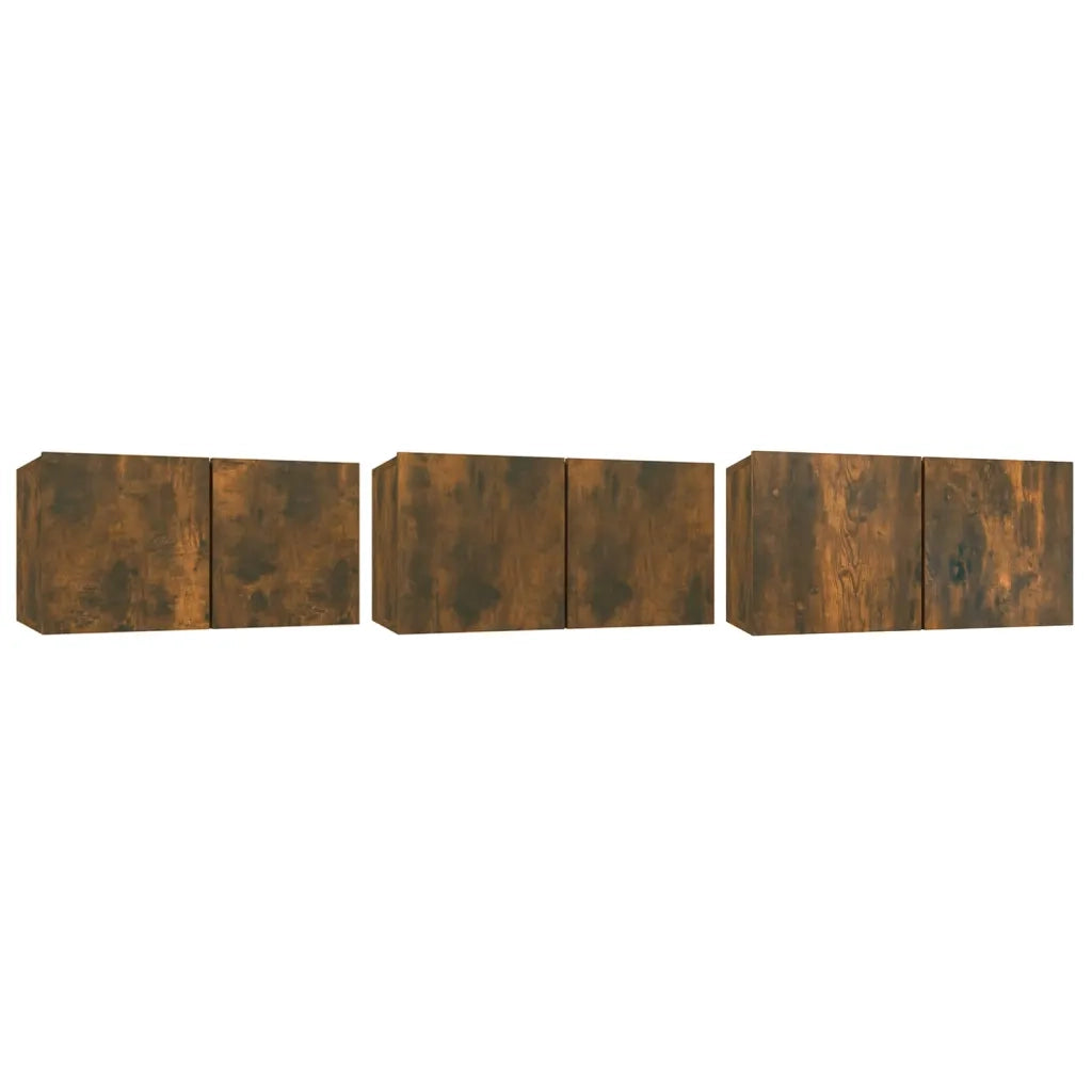 Set di Mobili Porta TV 5 pz Rovere Fumo in Legno Multistrato 3114427