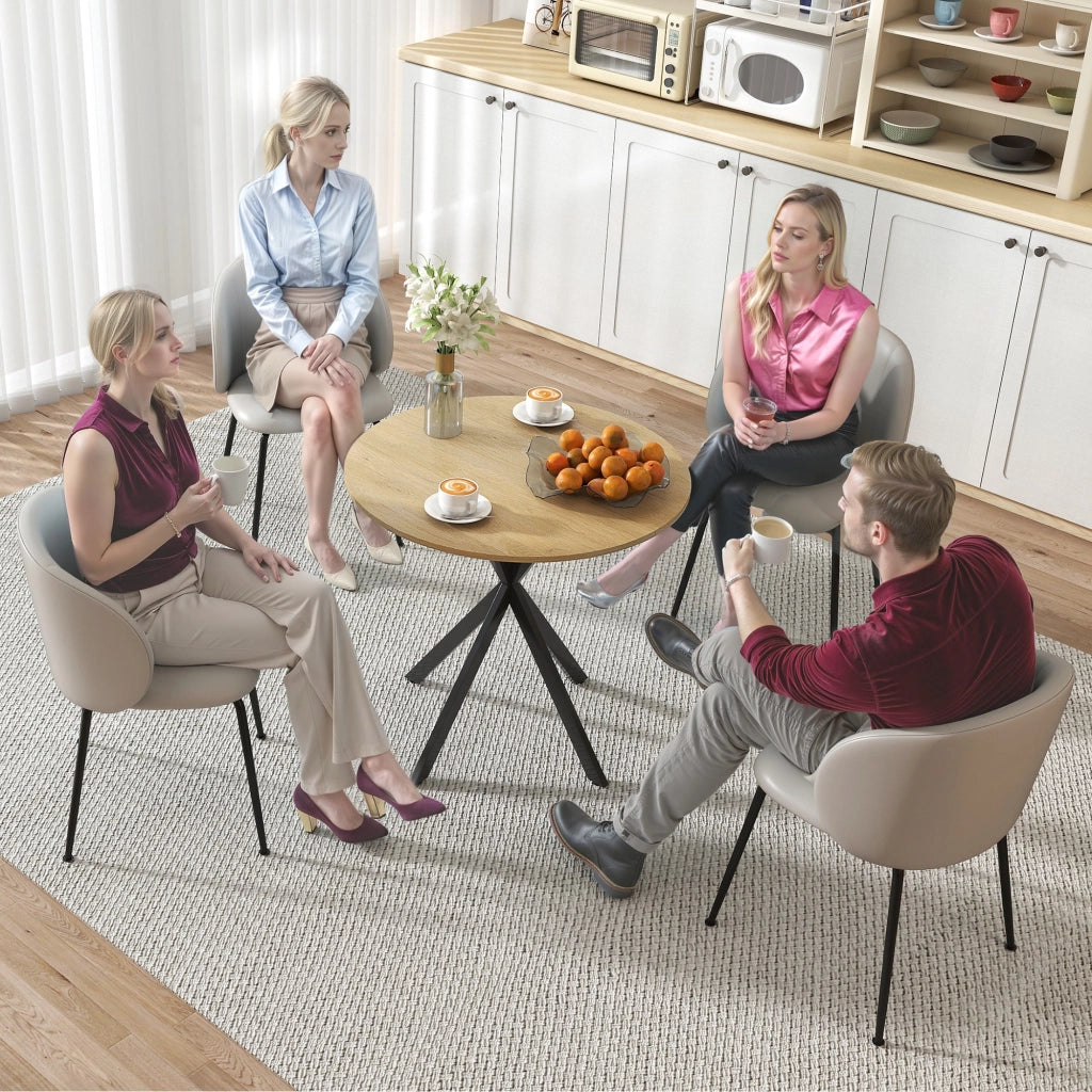 Tavolo da pranzo rotondo per 2 persone ¨C zephmum ¨C bianco quercia