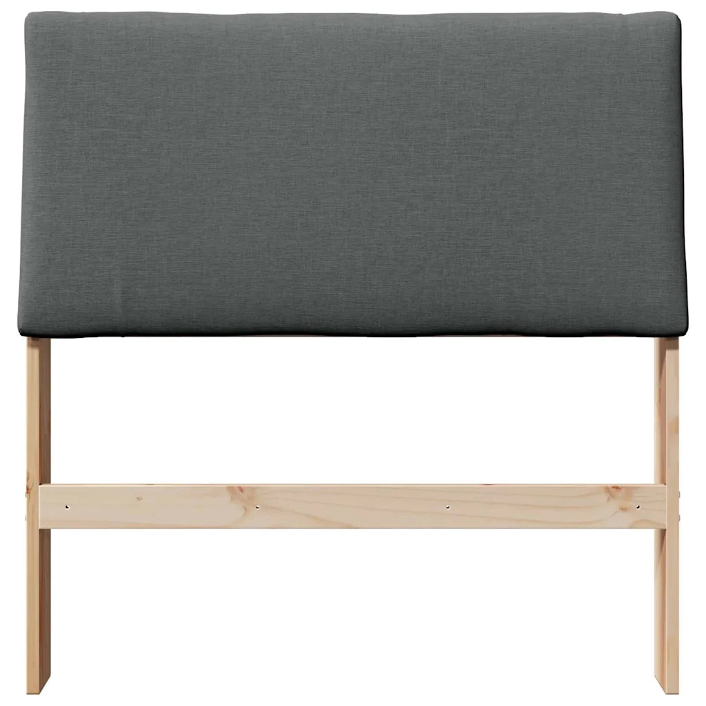 Testiera imbottita Grigio scuro 100 cm Pino massello
