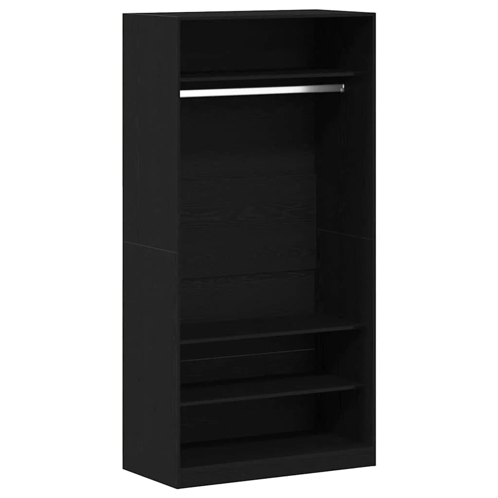 Mobiletto portaoggetti moderno e minimalista 100 x 50 x 200 cm in legno di rovere nero 02_0055891