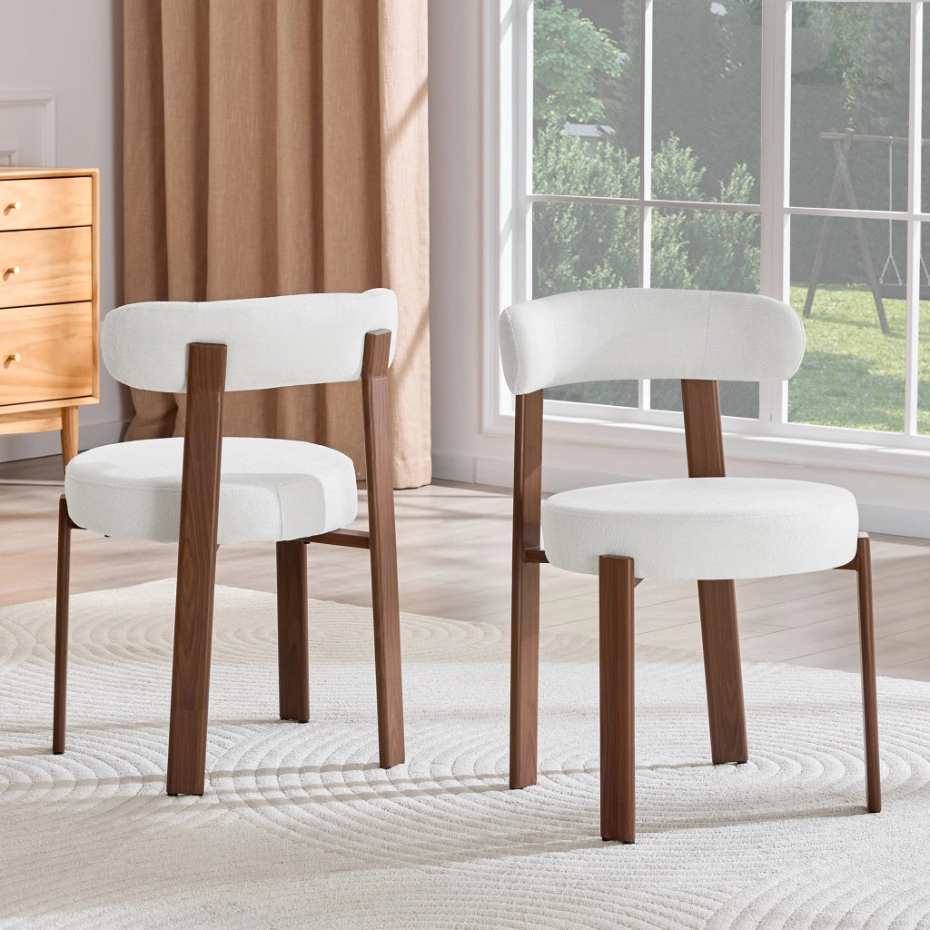 Sedie da Pranzo in Tessuto con Schienale ¨C Xylo ¨C Set 2 Pezzi, Bianco