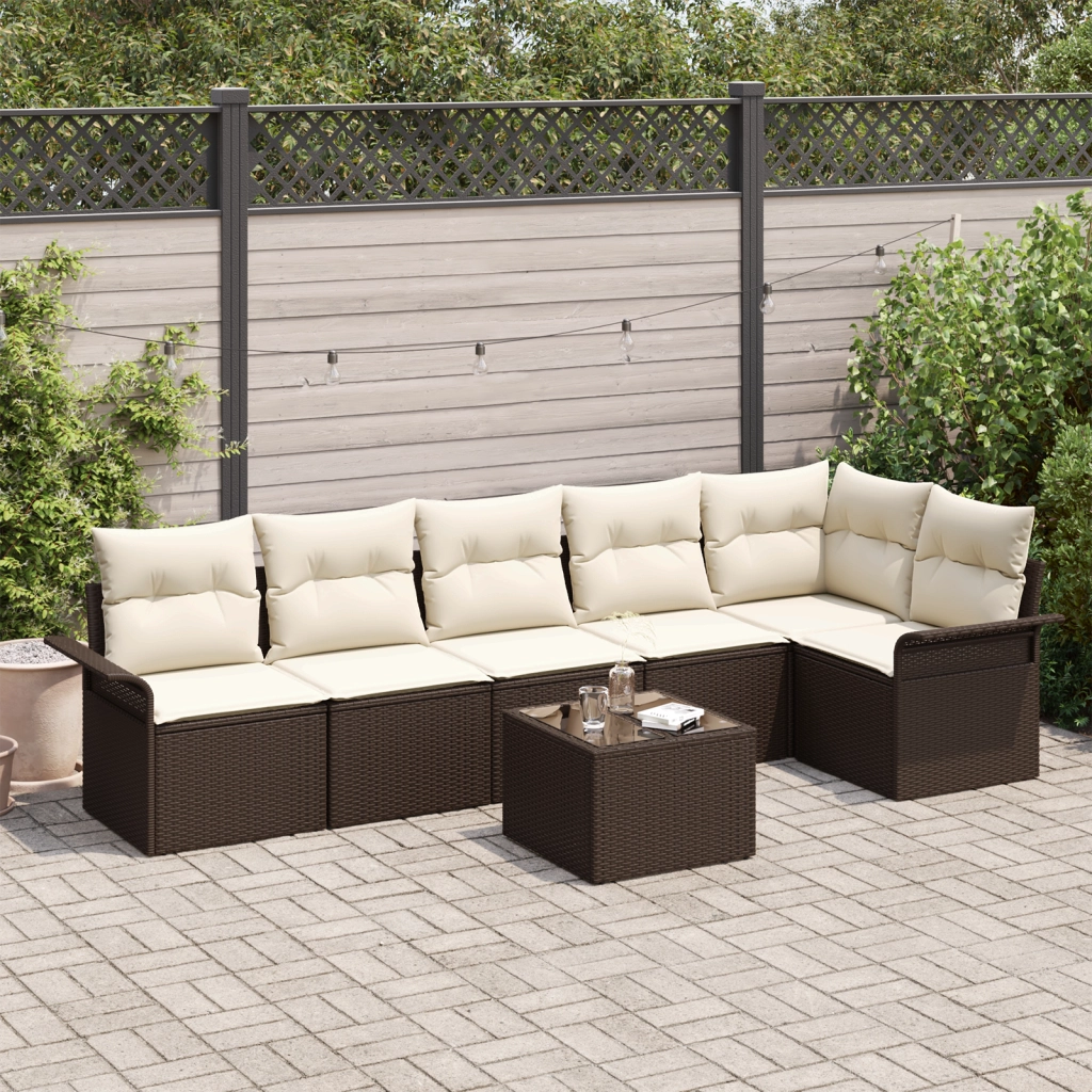 Set di Divani Giardino 6 Pezzi con Cuscini Polyrattan Grigio