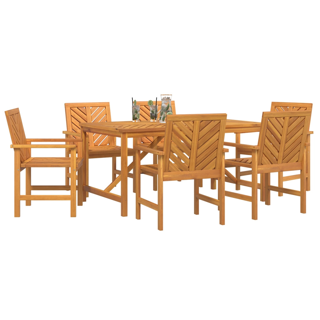 Set da pranzo da giardino 6 pezzi Legno massello di acacia