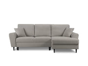 Cosmopolitan Design - Divano convertibile angolare destro con contenitore "Kyoto" 4 posti in bouclé grigio 