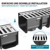 Canale di scolo 1m con griglia per scarico acqua 1,5t Canaletta di drenaggio