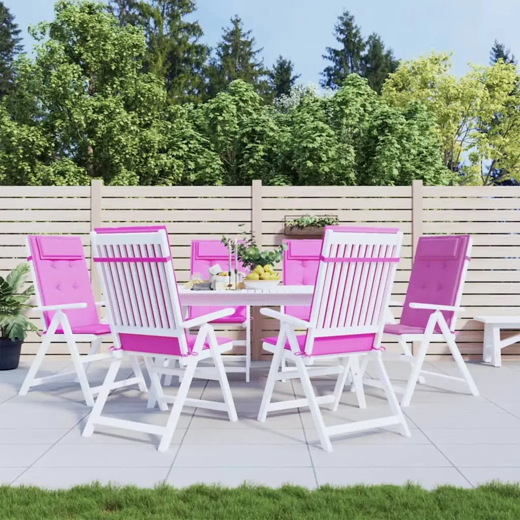 Cuscini per Sedia con Schienale Alto 6 pz | Cuscini per sedie Rosa in Tessuto Oxford