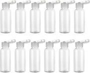 Set di flaconi in plastica 15ml - Lotto da 12 - Translucido - Riciclabile - Leggero - Ideale per viaggi - Sicuro e sostenibile - Flaconcini