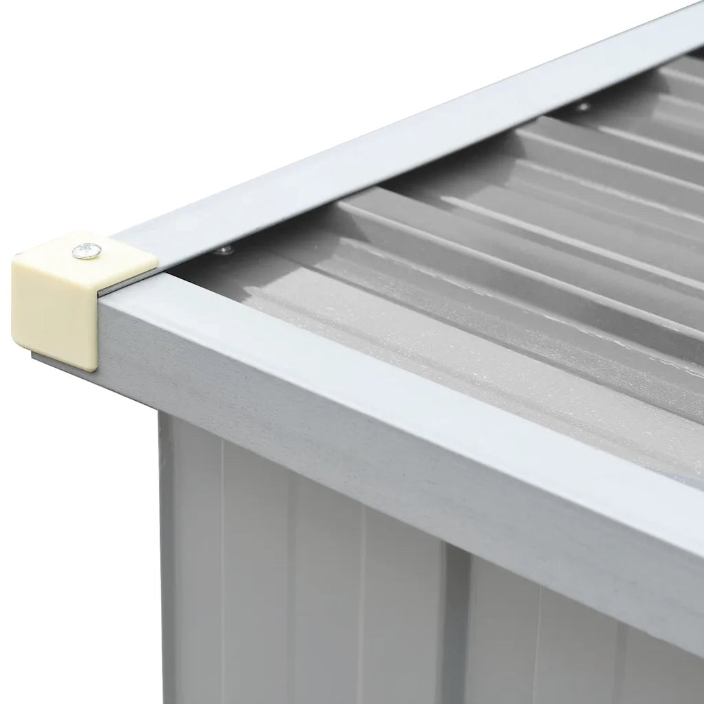 Capannone da Giardino in Acciaio Zincato 330x84x152cm Grigio 44859