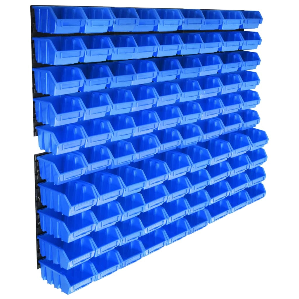 Kit contenitore portaoggetti blu da 96 pezzi con pannelli a parete 02_0003842