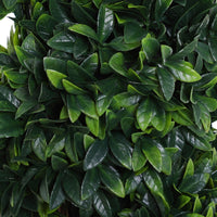 Set 2 Piante Artificiali di Bosso Ø32x120 cm a Spirale per Interni ed Esterni con Vaso Verde