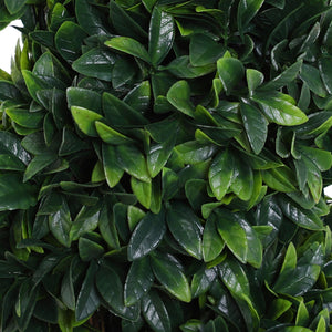 Set 2 Piante Artificiali di Bosso Ø32x120 cm a Spirale per Interni ed Esterni con Vaso Verde