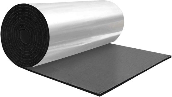 Materiale di isolamento acustico autofilevole 15mm di spessore - in alluminio - impermeabile - resistente alle fiamme - copertura 10,76 mq