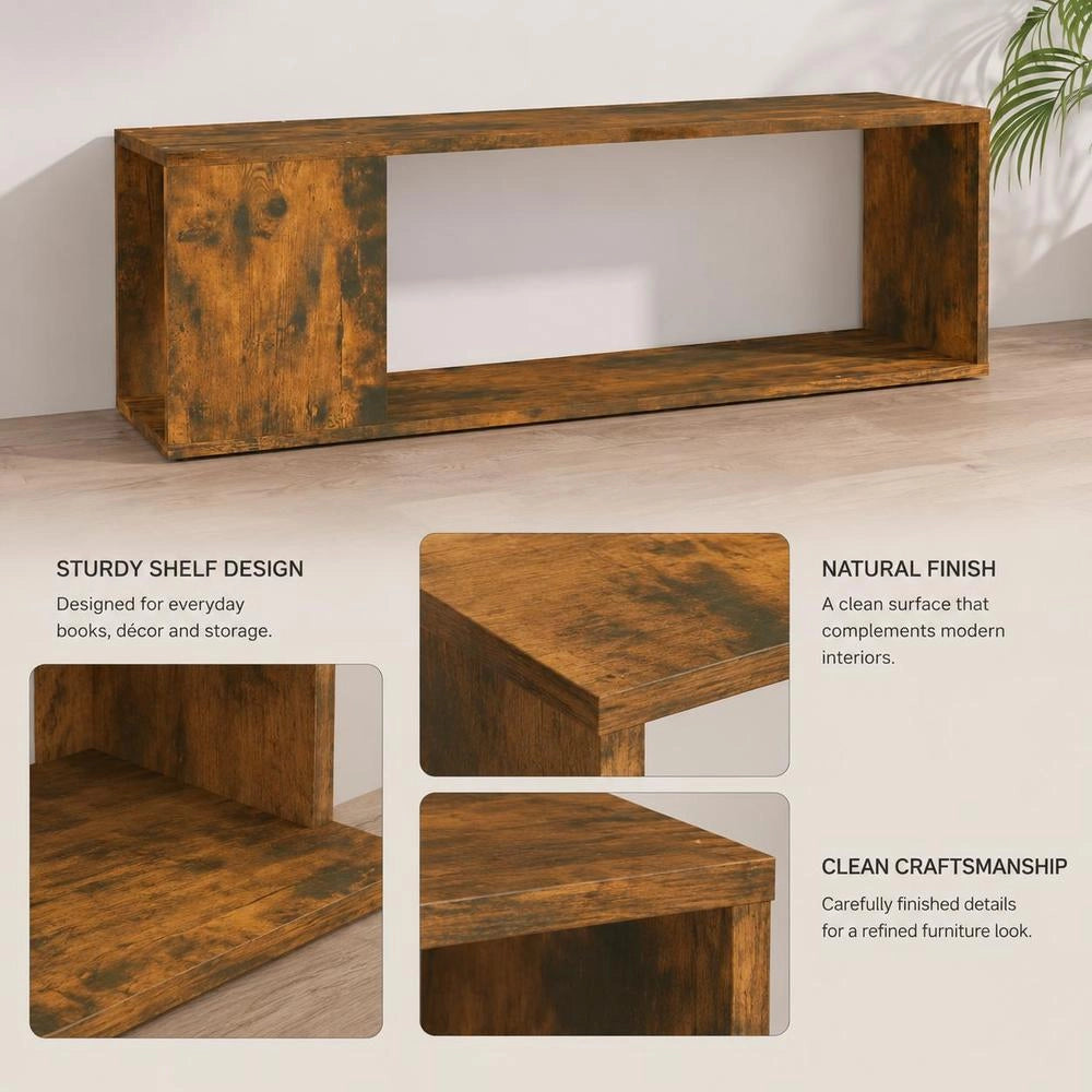 TV Cabinet, Smoked Oak, 100x24x32 Cm, Engineered Wood