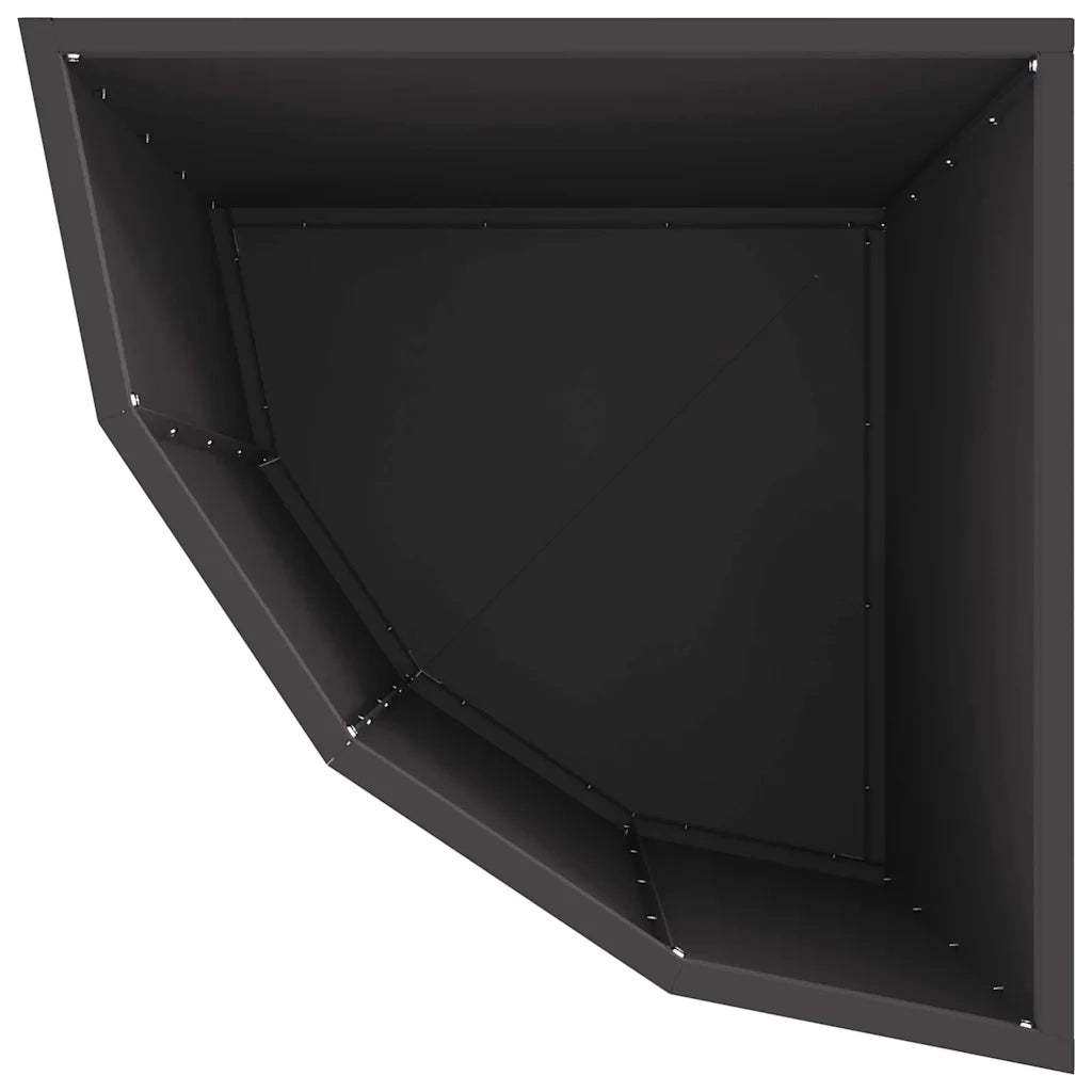 Fioriere | Cassetta per fiori | Vaso d'angolo Nero 45 x 45 x 50 cm Acciaio