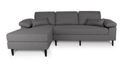 Divano angolare 3 posti con chaise longue sinistra tessuto grigio chiaro - Washington - DI-WA01FBC-CLSX