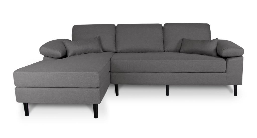 Divano angolare 3 posti con chaise longue sinistra tessuto grigio chiaro - Washington - DI-WA01FBC-CLSX