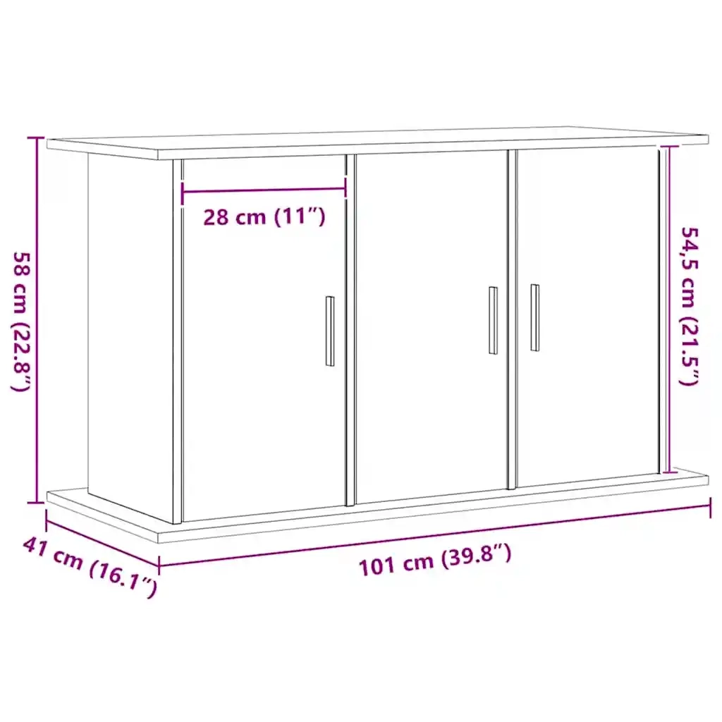 Supporto per acquario artigianale in rovere 101x41x58 cm in legno ingegnerizzato CFW3379064