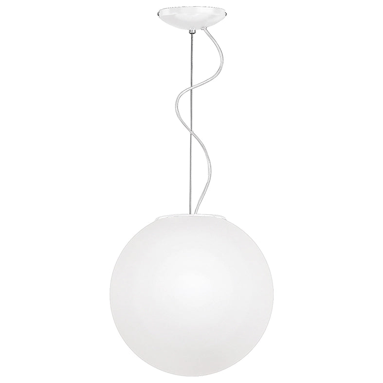 Lampada a Sospensione Emily Rossini Group - Diametro 40cm, Vetro Soffiato Satinato Bianco, Attacco E27 IP20, Ideale per Grandi Spazi