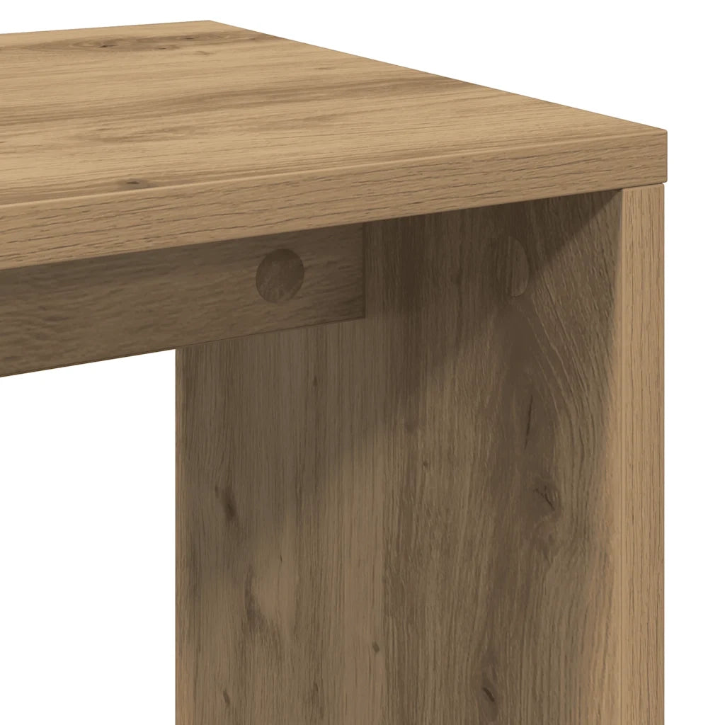 Tavolini Impilabili 3 pz Rovere Artigianale Legno Multistrato 856675