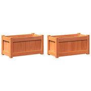 Fioriera aiuola rialzata fioriera aiuola giardino terrazza set da 2 cerata legno massello di pino marrone 02_0039063