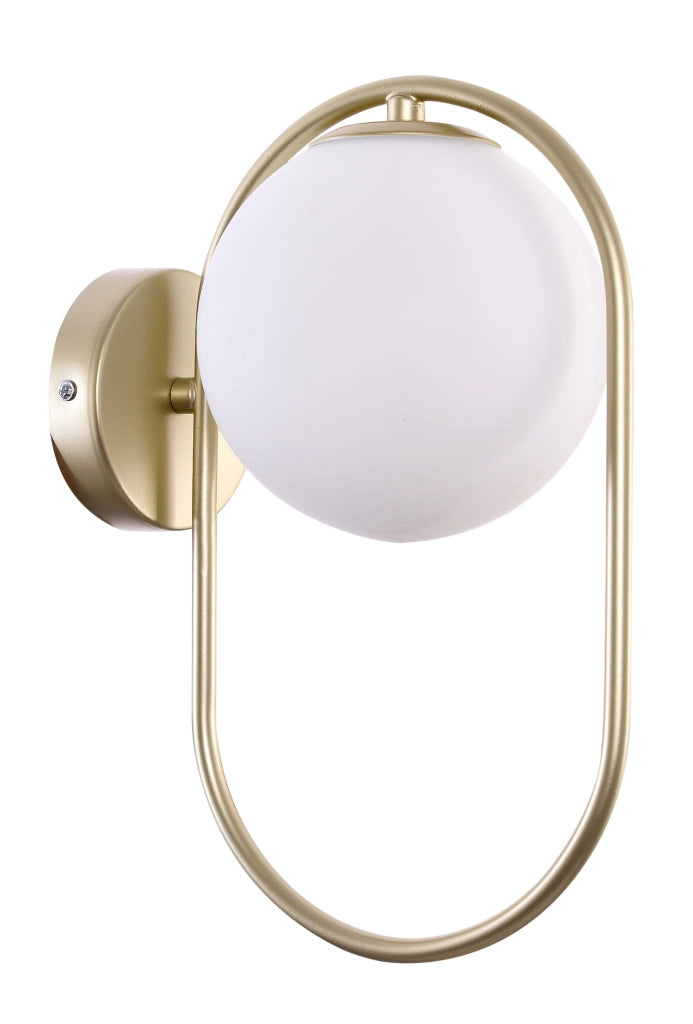 Applique CORDEL ottone/vetro bianco 32cm 1xG9 Candellux