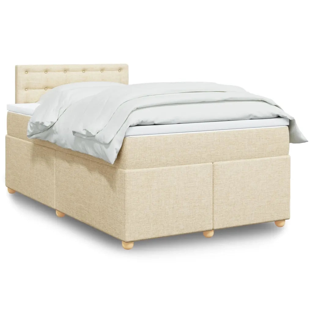 Giroletto a Molle con Materasso Crema 120x200 cm in Tessuto 3286666