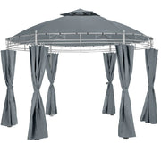 Gazebo da giardino diametro 3,5 m grigio antracite 2208176