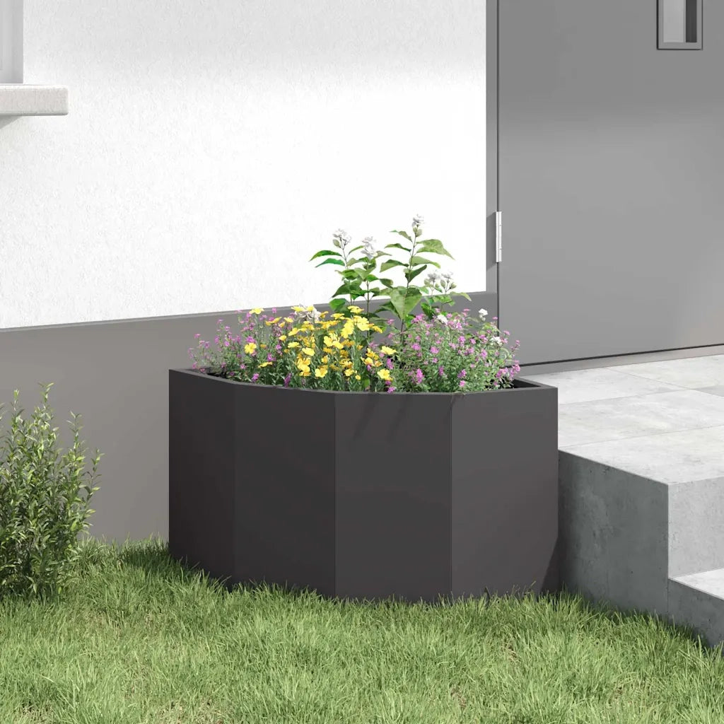 Vaso d'angolo Nero 45 x 45 x 35 cm Acciaio 883647