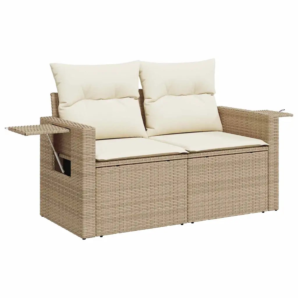 Set Divano da Giardino con cuscino 10 pcs beige e panna