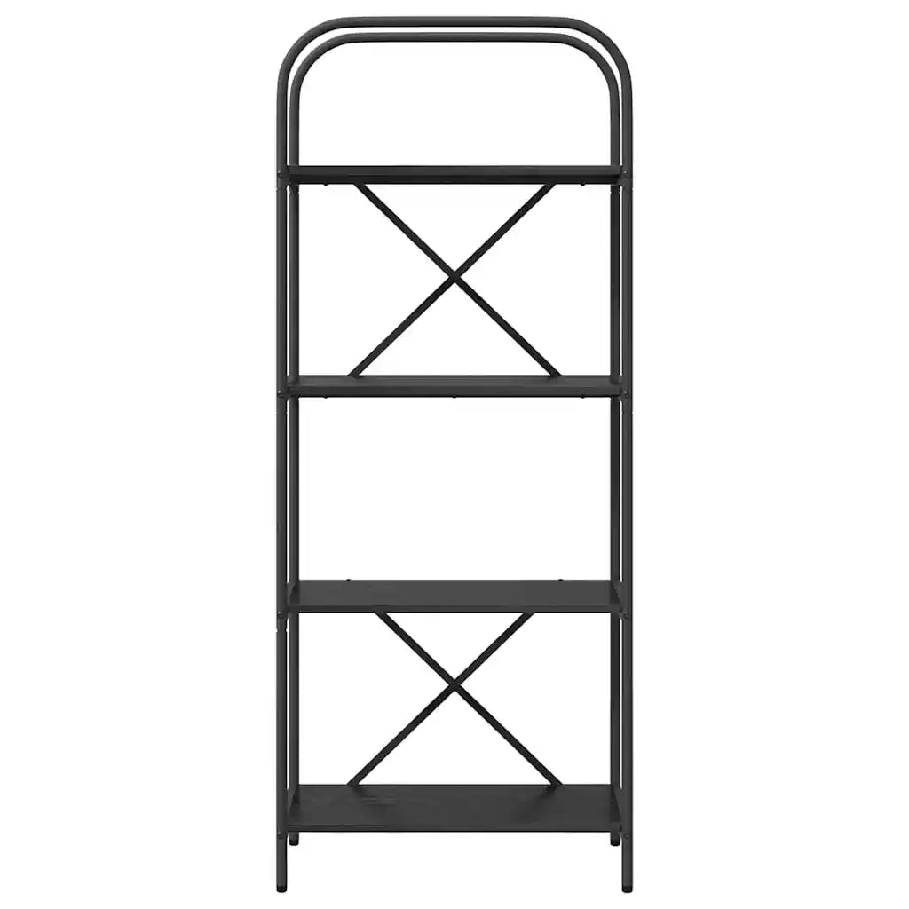 Libreria-Scaffale per Libri-Mobile di Stoccaggio Rovere Nero 60 x 30 x 146 cm Legno multistrato 961472